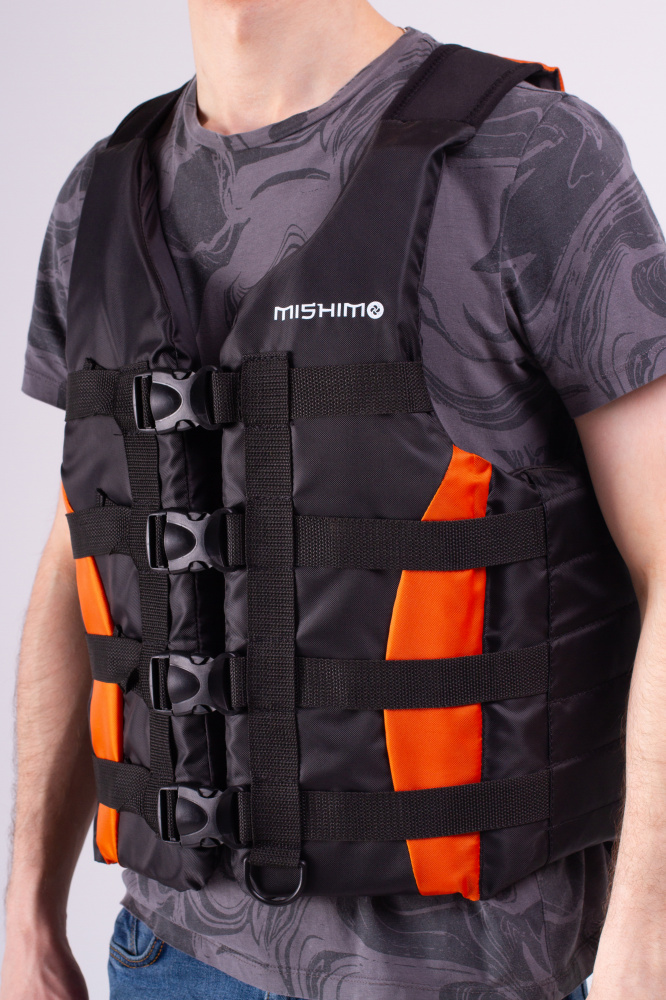 Жилет спасательный MISHIMO PRO Премиум качества Черно-оранжевый в Санкт-Петербурге