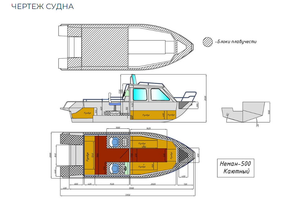 Алюминиевый катер Неман-500 (каютный) в Санкт-Петербурге