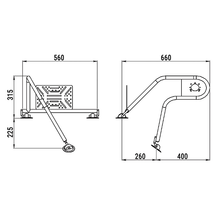 Стойка рулевая с креплением на баллон надувной лодки 25мм в Санкт-Петербурге