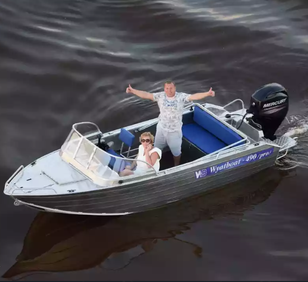 Алюминиевый катер Wyatboat-490 Pro в Санкт-Петербурге