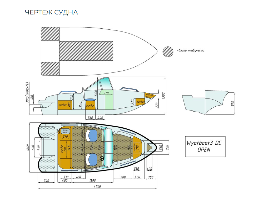 Стеклопластиковый катер Wyatboat-3 DC Open в Санкт-Петербурге