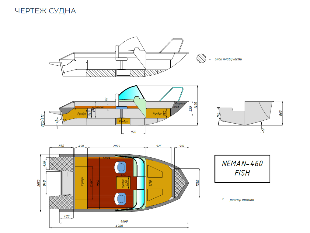Алюминиевый катер Неман-480 DCM FISH в Санкт-Петербурге