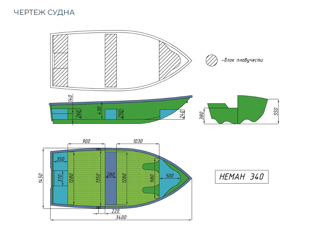 Стеклопластиковая лодка Neman-340 (тримаран) в Санкт-Петербурге