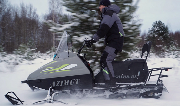 Миниснегоход Бурлак Азимут 20 л.с. , эл.запуск, реверс, тормоз гидравл, капот серый в Санкт-Петербурге
