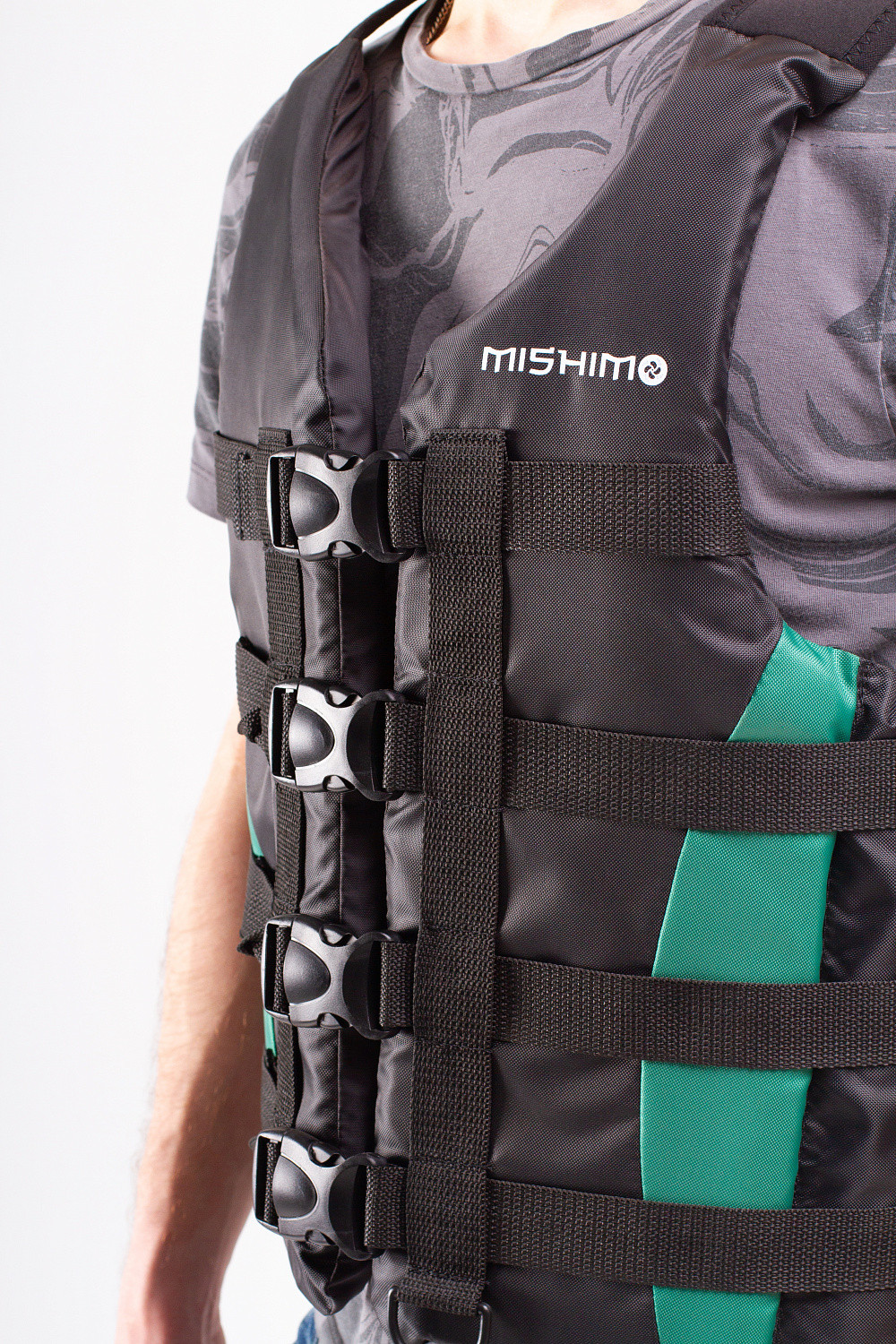 Жилет спасательный MISHIMO PRO Премиум качества Черно-зеленый в Санкт-Петербурге