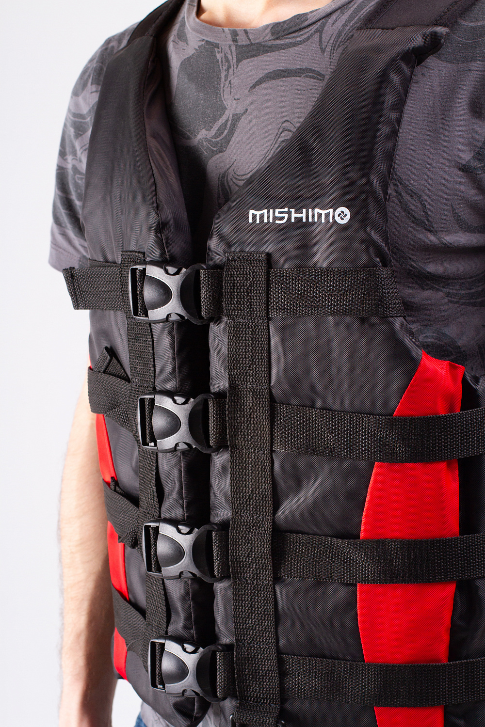 Жилет спасательный MISHIMO PRO Премиум качества Черно-красный в Санкт-Петербурге