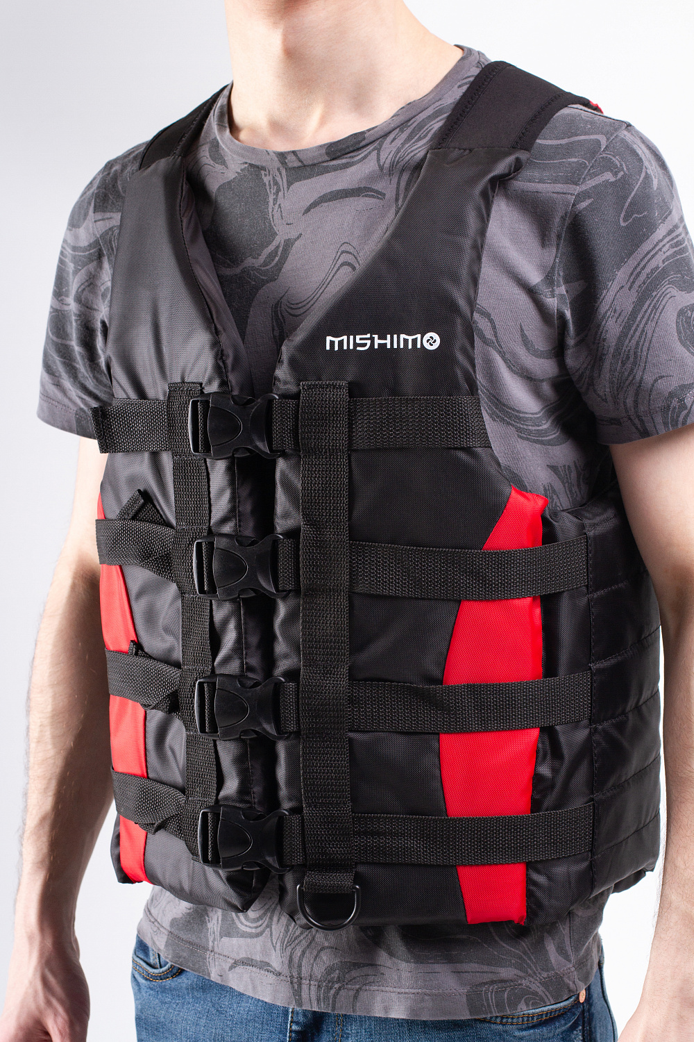 Жилет спасательный MISHIMO PRO Премиум качества Черно-красный в Санкт-Петербурге